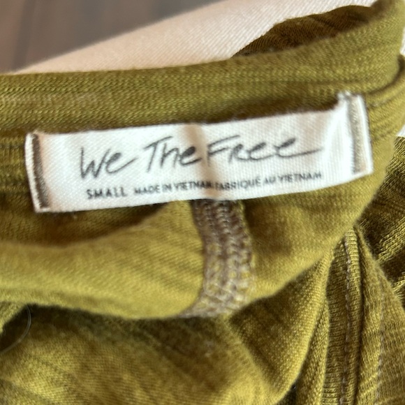 Free People We The Free Natasha Puff Long Sleeve Ruched Top Olive Green Sz Small - Picture 7 of 10